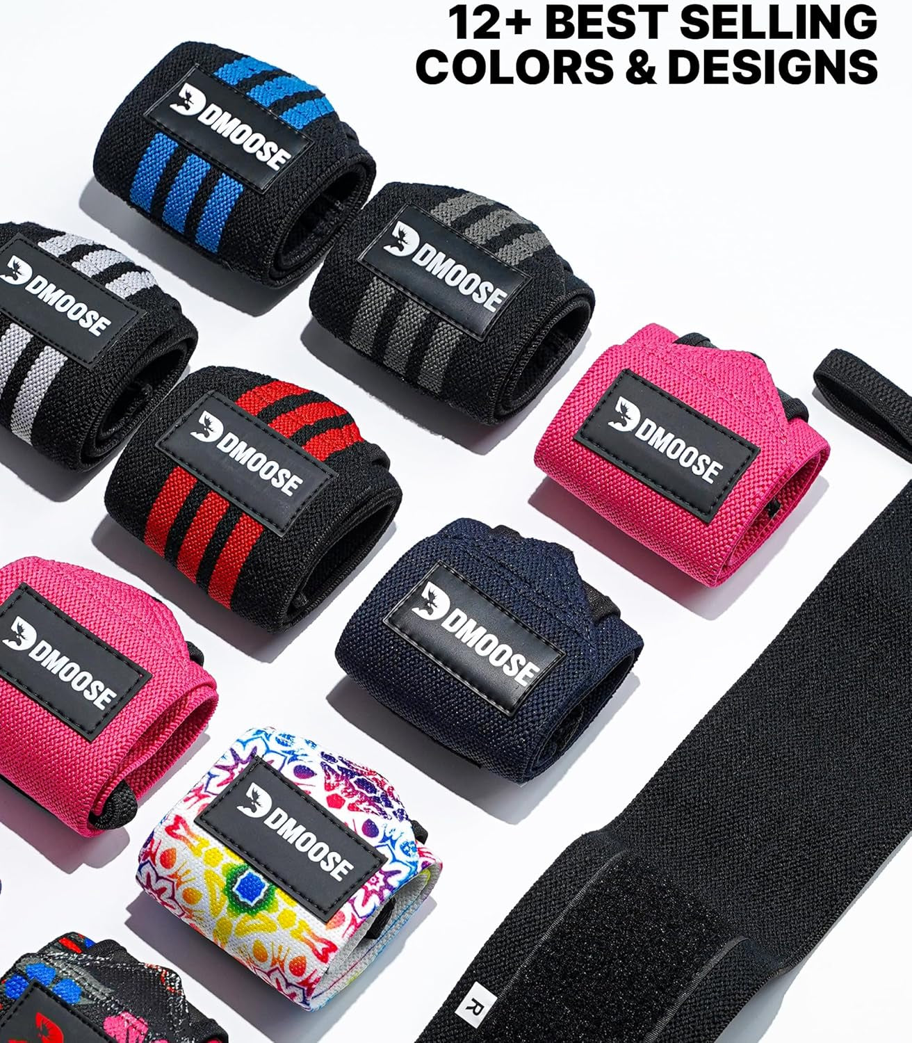 Heavy-Duty 18" Wrist Wraps for Weightlifting with Thumb Loop - USPA Approved Support and Pain Relief for Powerlifting and Weightlifting for Men and Women