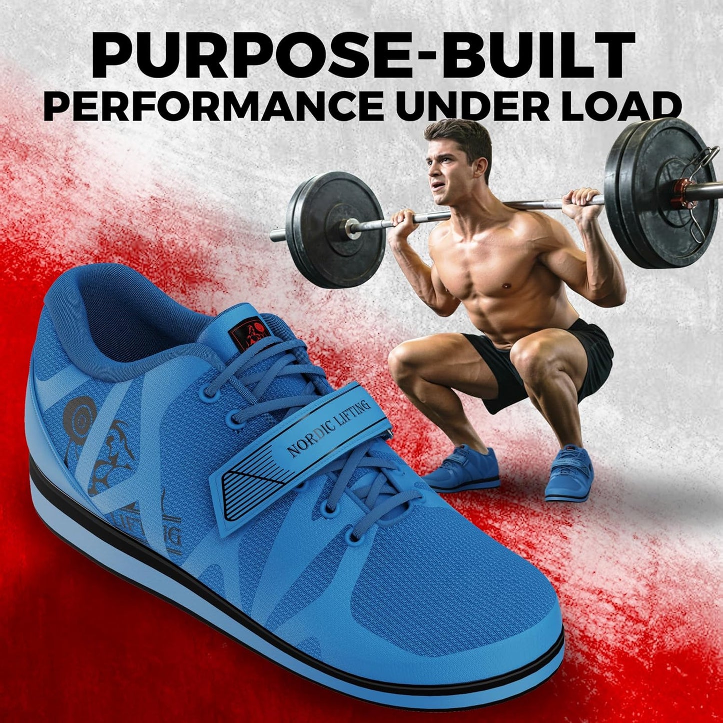 MEGIN Elevated Heel Deadlift Shoes for Powerlifting, Weightlifting, and Strength Training – Non-Slip Sole Footwear for Men