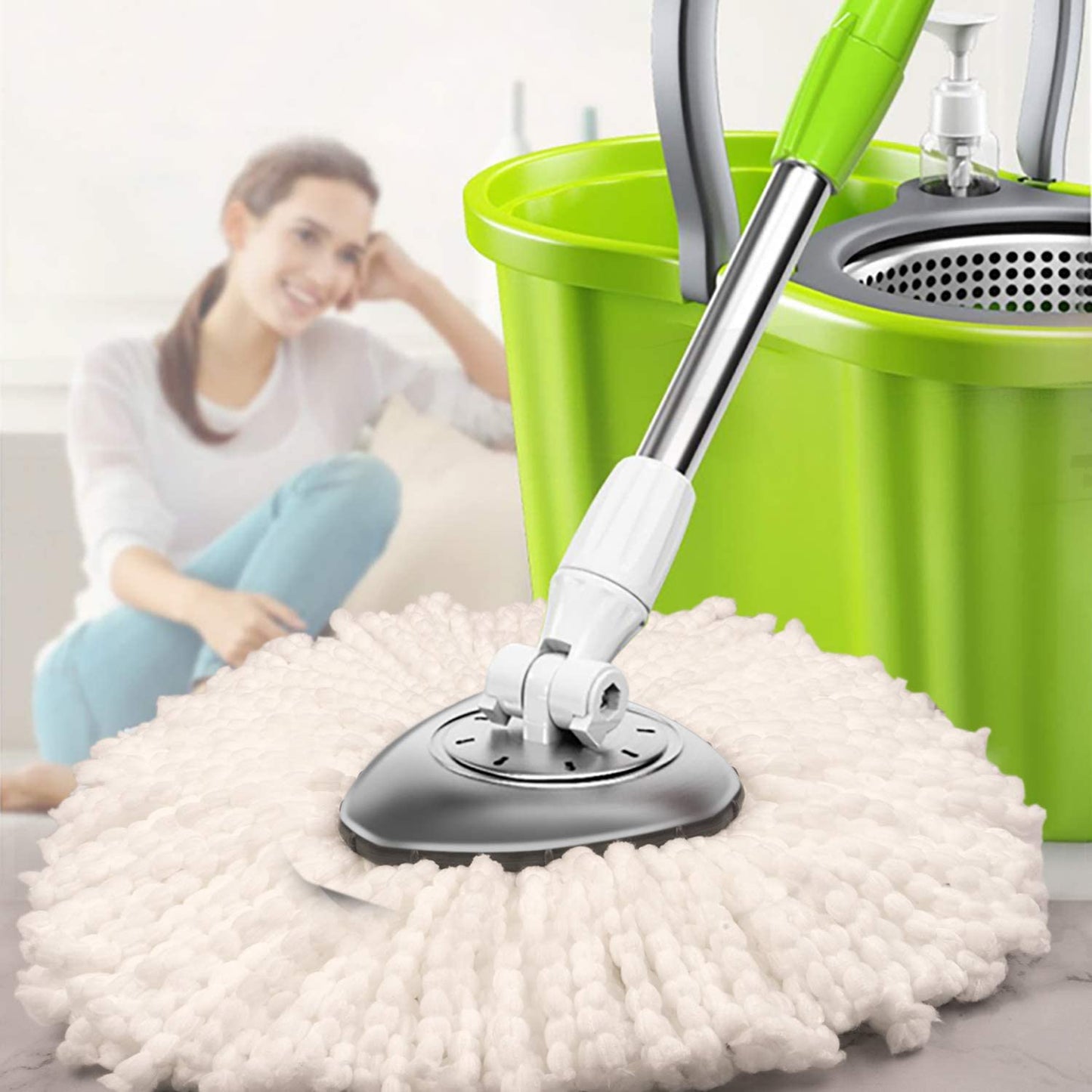 4-Pack Microfiber Mop Head Replacements for Ocedar Easywring Spin Mop