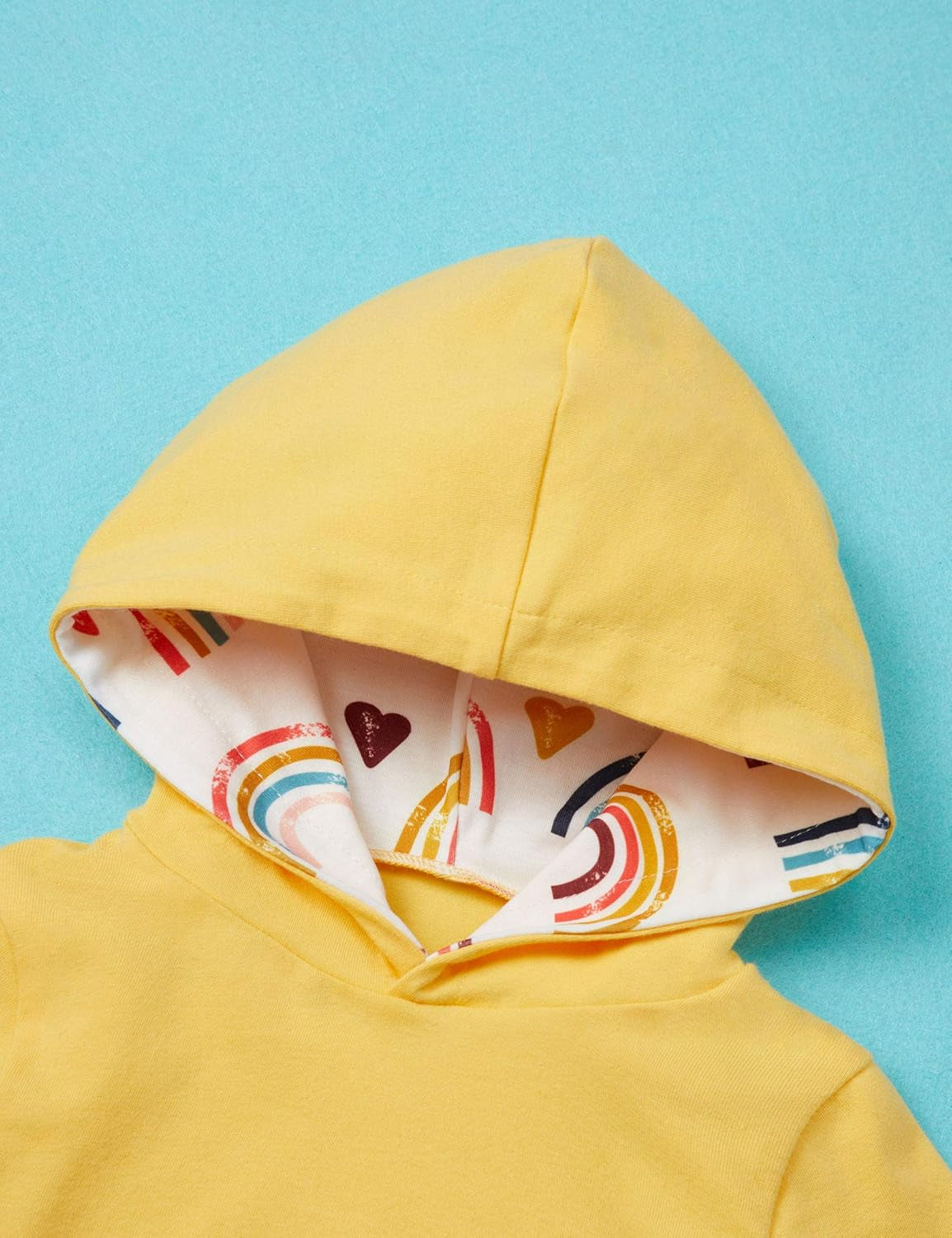 Infant Girls' 2-Piece Outfit Set - Hoodie and Rainbow Pants, Newborn Sizes 0-6 Months