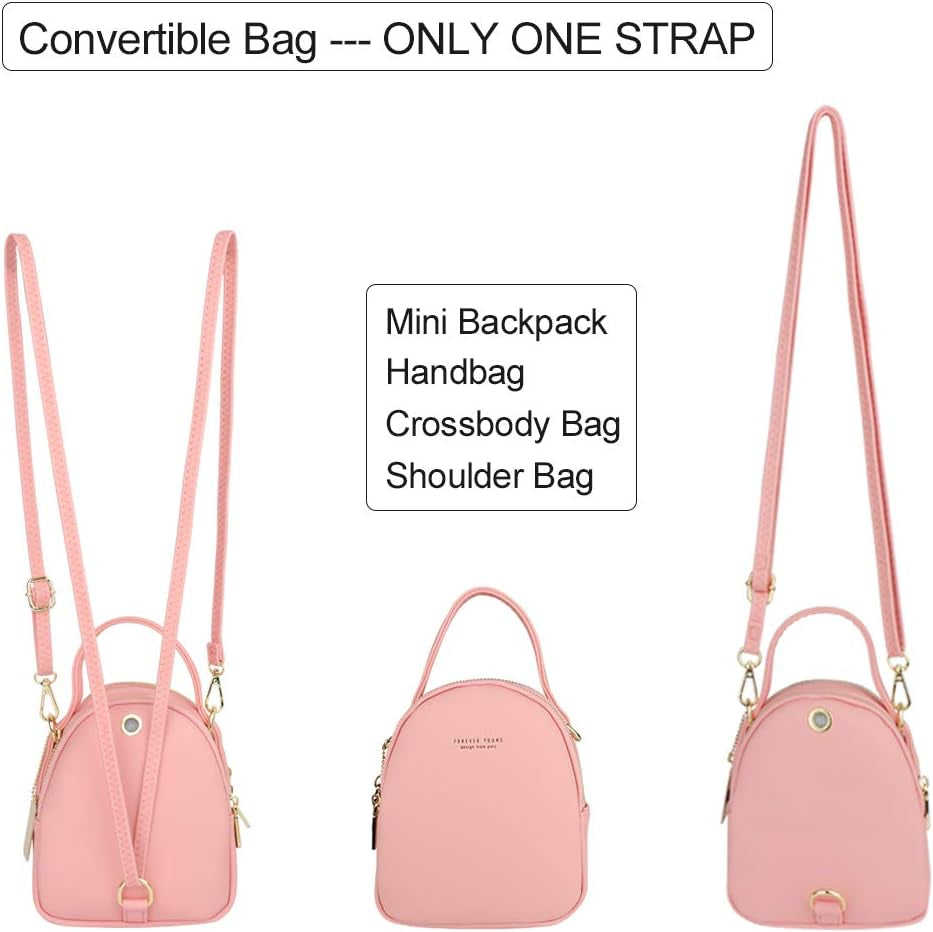Women's Mini Backpack Purse - Versatile Crossbody Phone Bag, Wallet, and Clutch Handbag