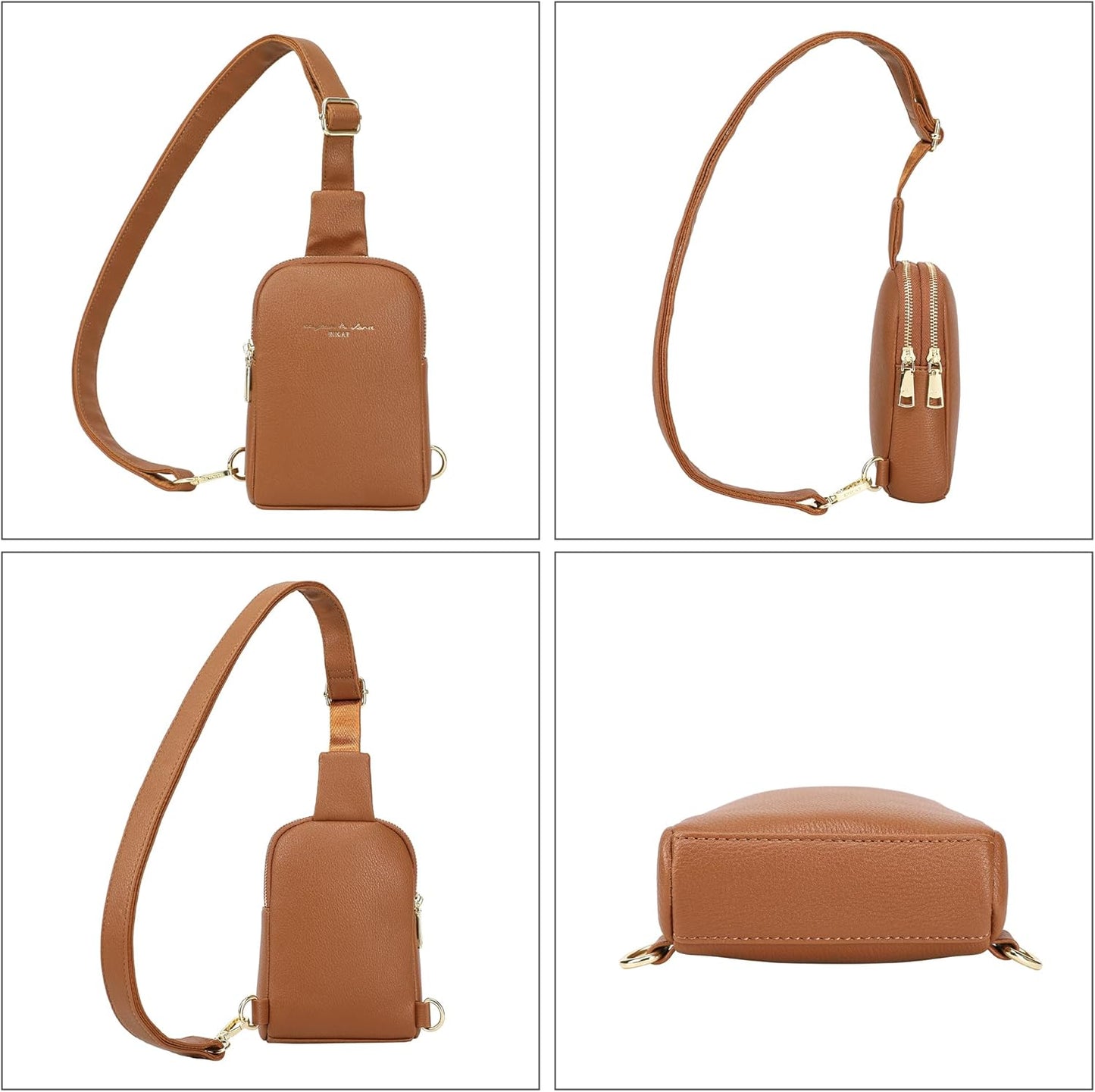 Women's Faux Leather Crossbody Sling Bag - Versatile Travel Purse and Fanny Pack Gift Option