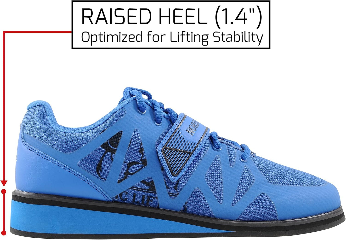 MEGIN Elevated Heel Deadlift Shoes for Powerlifting, Weightlifting, and Strength Training – Non-Slip Sole Footwear for Men