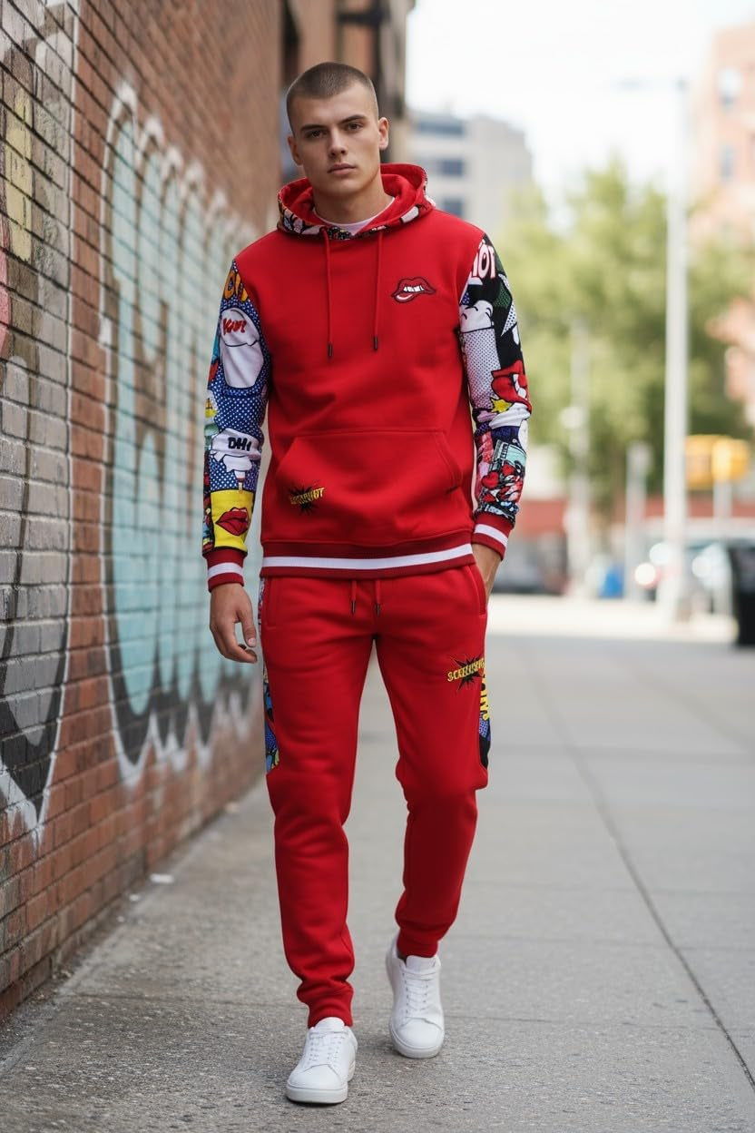 Mens Urban Hip Hop Premium Fleece Hoodie - Modern Pullover NYC Street Fashion Urbanwear Hooded Sweatshirt
