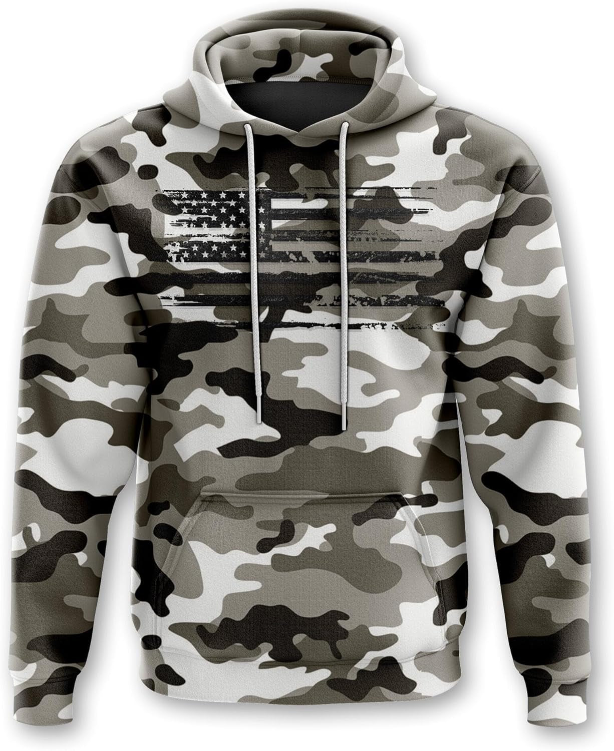 Heavyweight Patriotic Camouflage Flag Hoodies for Men and Women