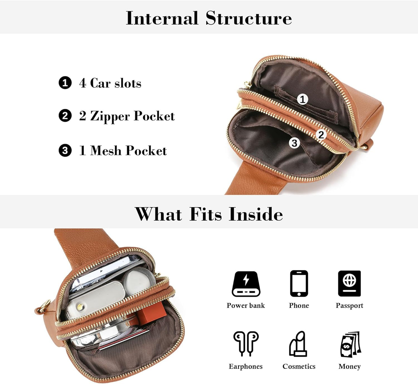 Women's Faux Leather Crossbody Sling Bag - Versatile Travel Purse and Fanny Pack Gift Option