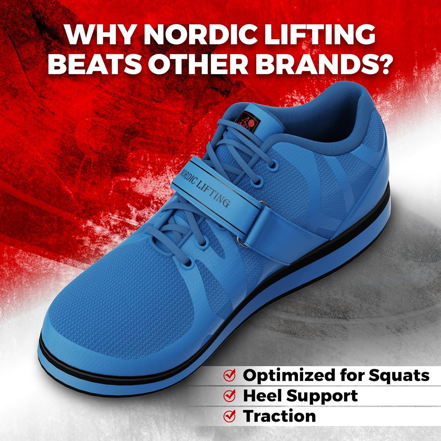 MEGIN Elevated Heel Deadlift Shoes for Powerlifting, Weightlifting, and Strength Training – Non-Slip Sole Footwear for Men