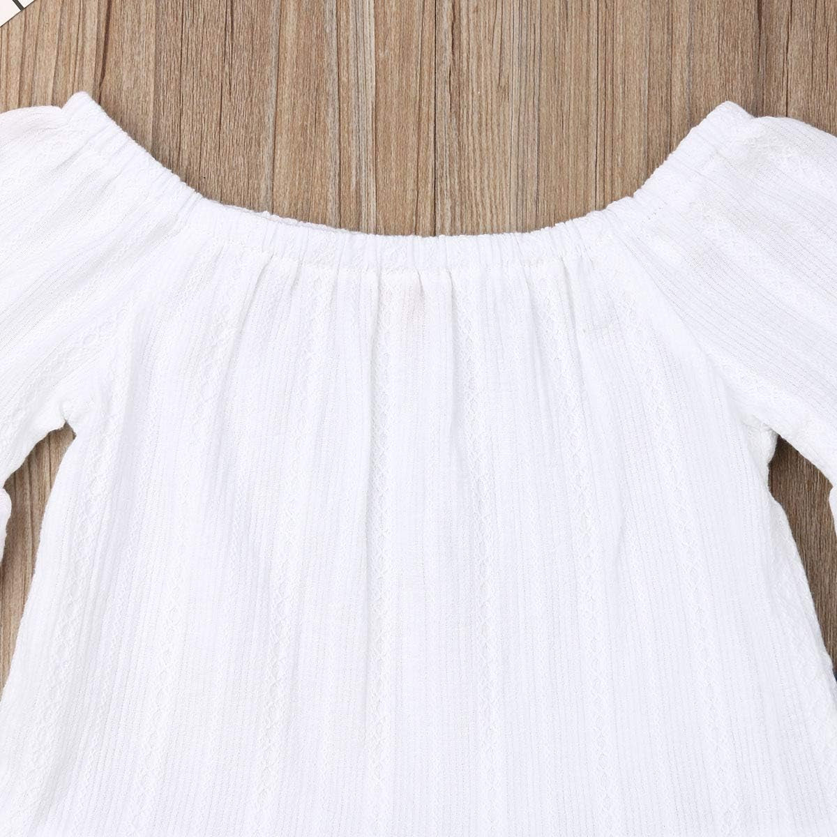Toddler Kids Clothing Baby Girls Vest Tank Top Ripped Denim Shorts Skirts Outfits Clothes Set (2-3 Years, White)