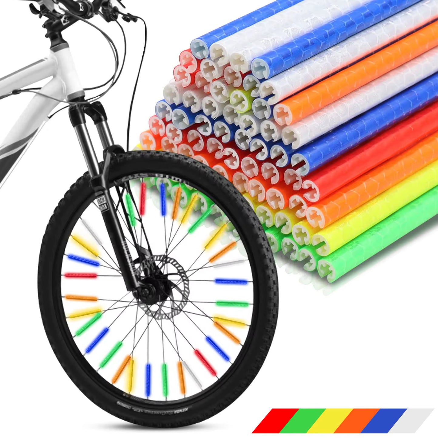 Bicycle Spoke Reflector Set - Waterproof, 360° Visibility, Compatible with Standard Spokes