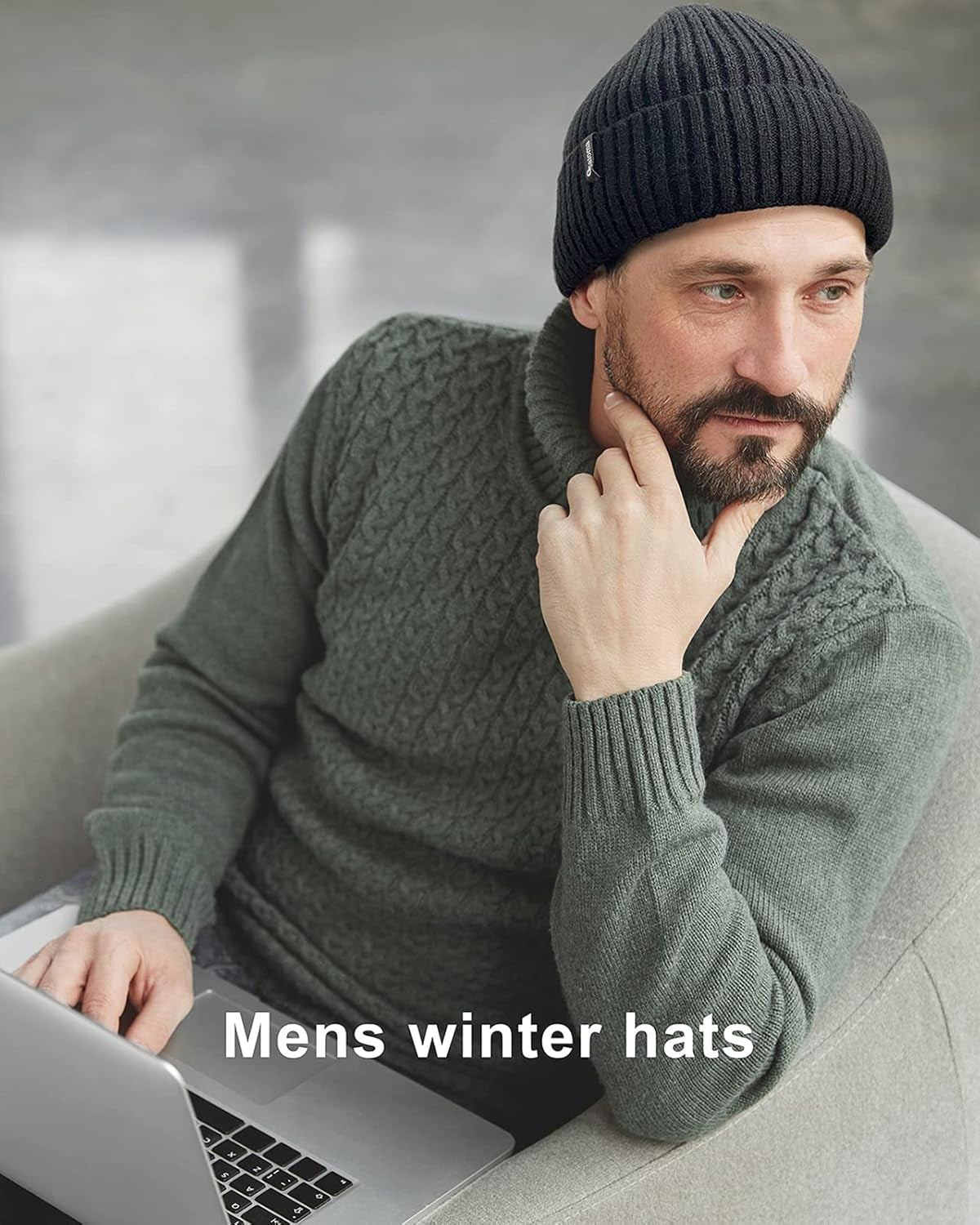 Unisex Warm Winter Knit Cuffed Beanie - Soft and Comfortable Ski Hat for Men and Women