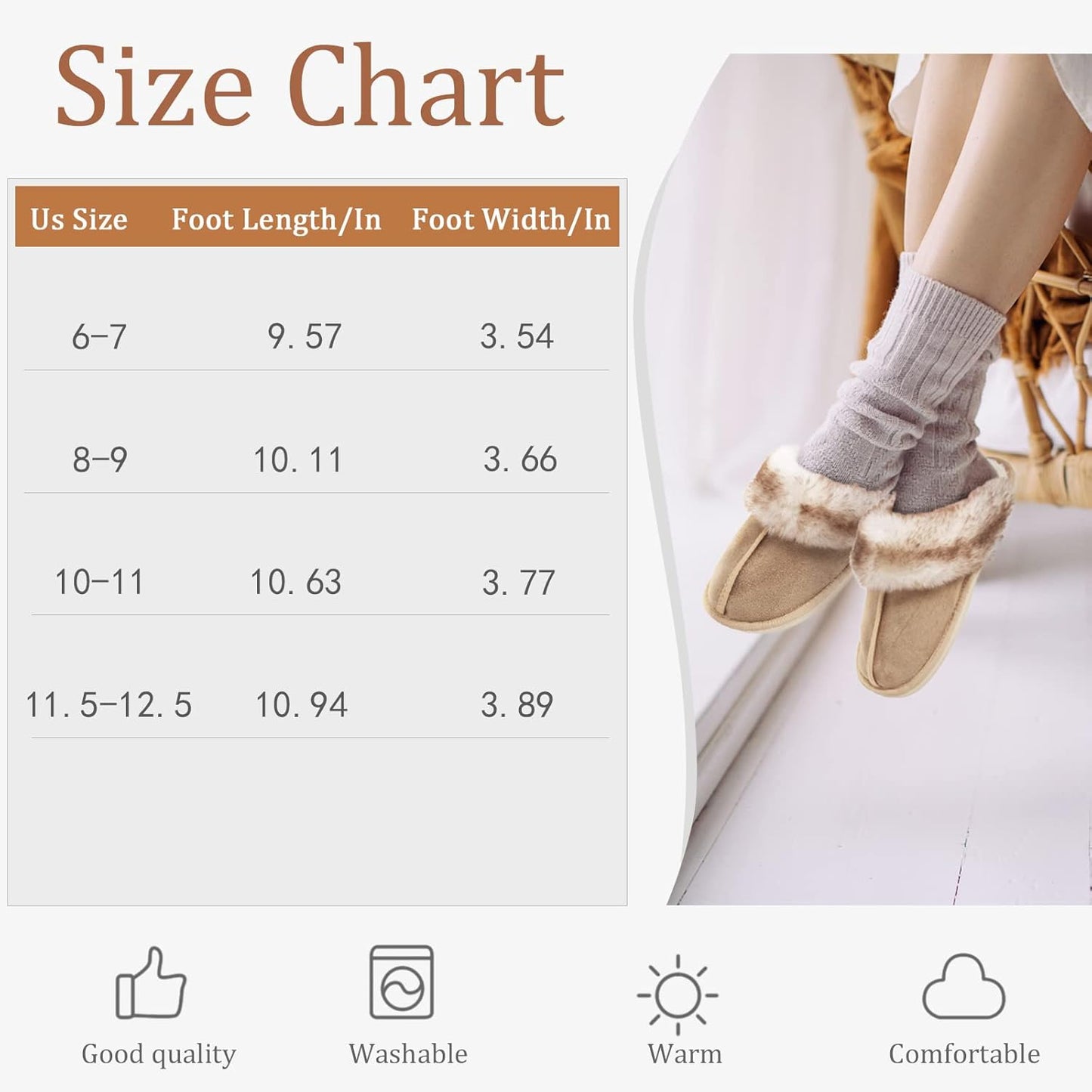 Women's Plush Faux Fur Winter Slippers - Cozy Fluffy Slide Sandals