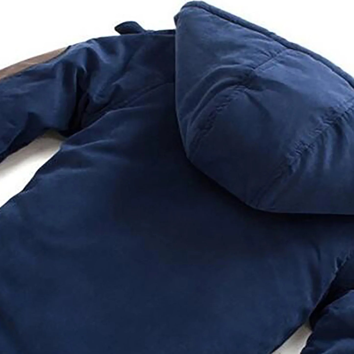 2025 Boys Cotton-Padded with Thick Fleece Hooded Mid-Length Cotton Jacket