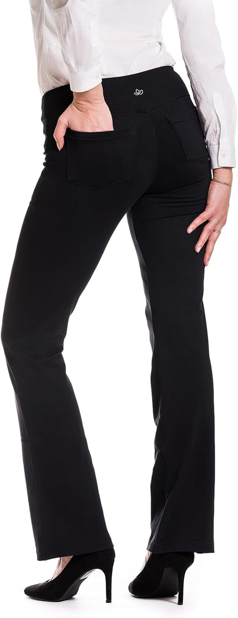 Women's Bootcut Yoga Dress Pants with 5 Pockets - Available in Sizes 27"-37" for Work and Commute