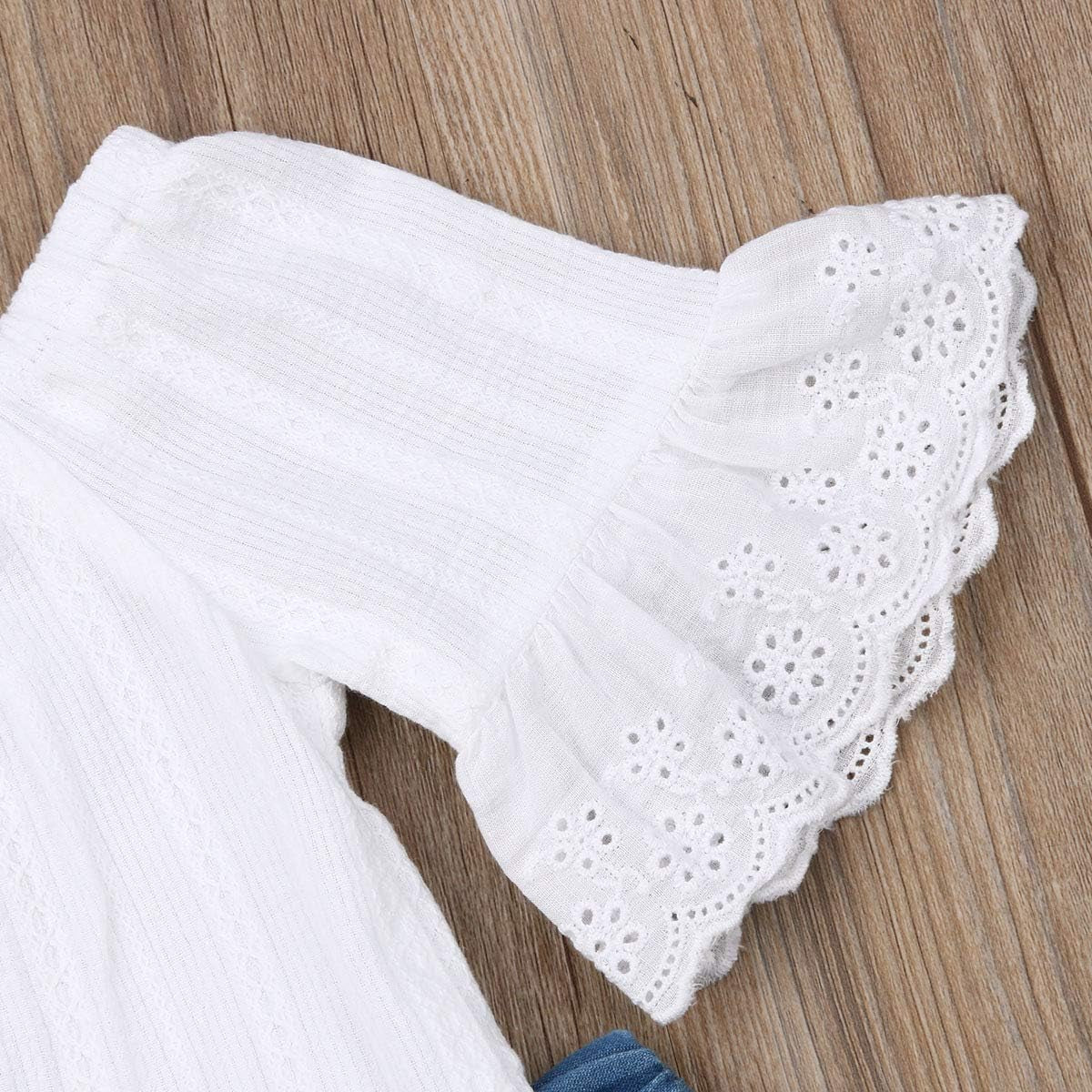 Toddler Kids Clothing Baby Girls Vest Tank Top Ripped Denim Shorts Skirts Outfits Clothes Set (2-3 Years, White)