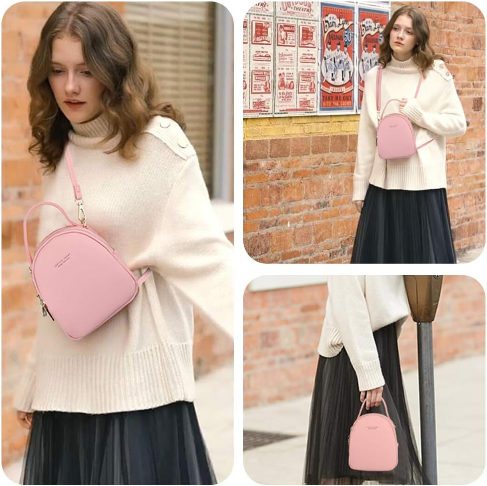 Women's Mini Backpack Purse - Versatile Crossbody Phone Bag, Wallet, and Clutch Handbag