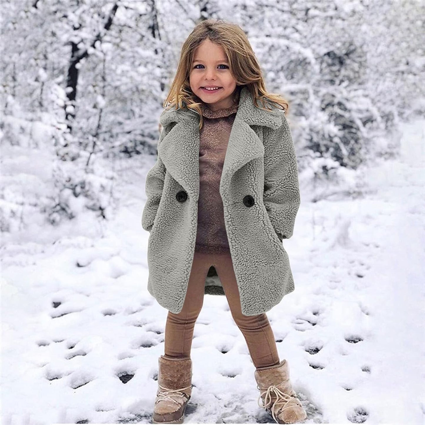 Toddler Kids Duffle Overcoat Winter Windproof Thicken Coat Jacket Warm Fleece Outerwear Trench Windbreaker Top R25