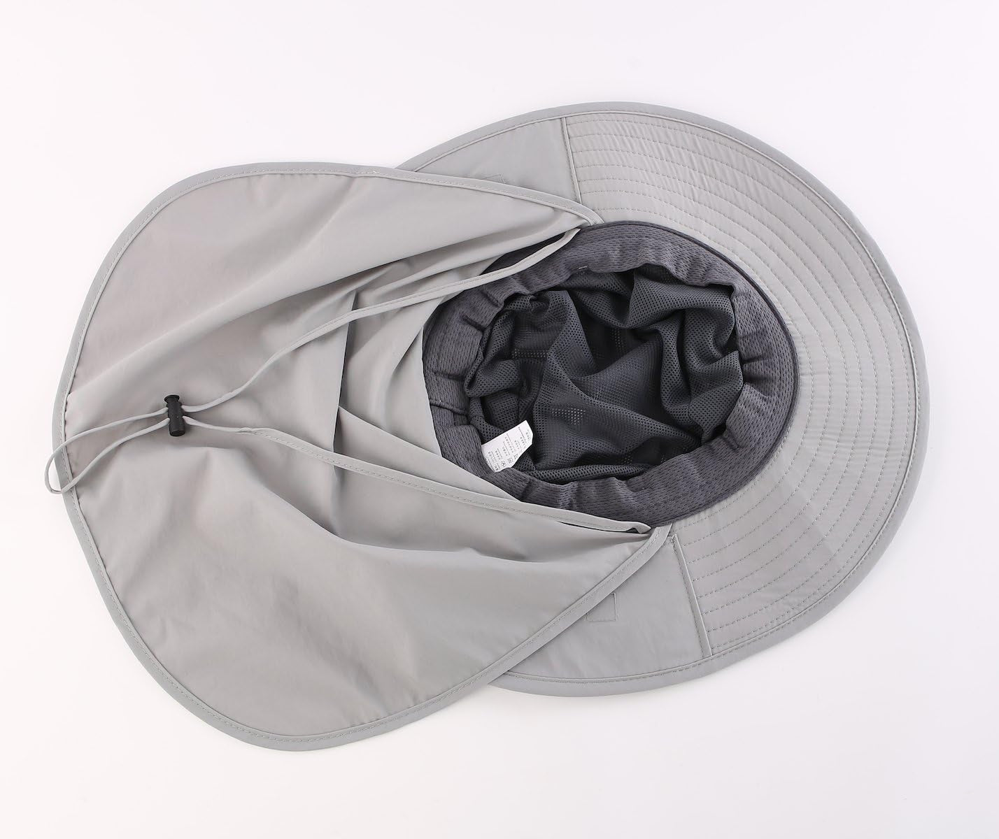 UPF50+ Wide Brim Mesh Sun Hat with Neck Flap for Outdoor Fishing - Unisex