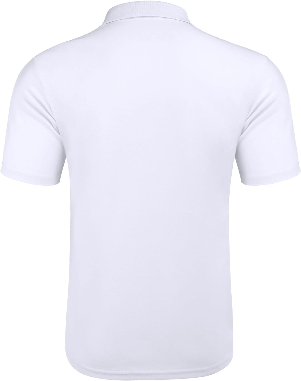 Men's Slim Fit Cotton Pique Golf Polo Shirt - White