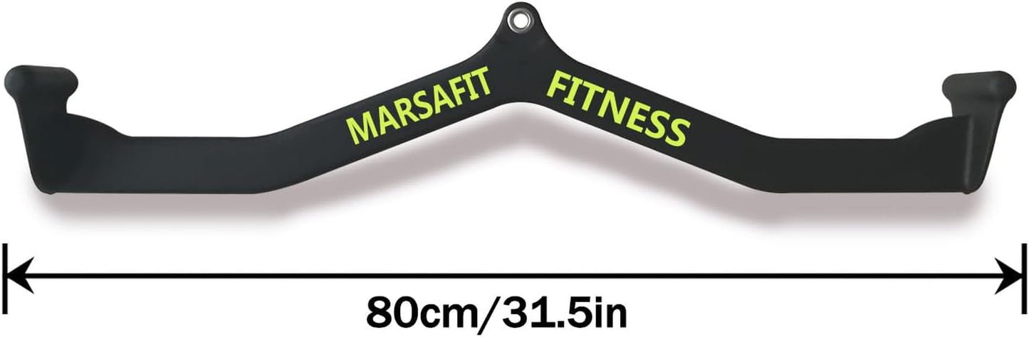 Home Gym Fitness Rowing T-Bar and V-Bar Pulley Cable Machine Attachment for Bicep Curl, Tricep, and Lat Pulldown Exercises - Back Strength Training Handle Grips for Seated Row Workouts