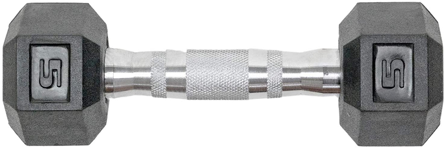Rubber Hex Dumbbell Pairs - Available in 5, 10, 15, 20, and 25 lbs