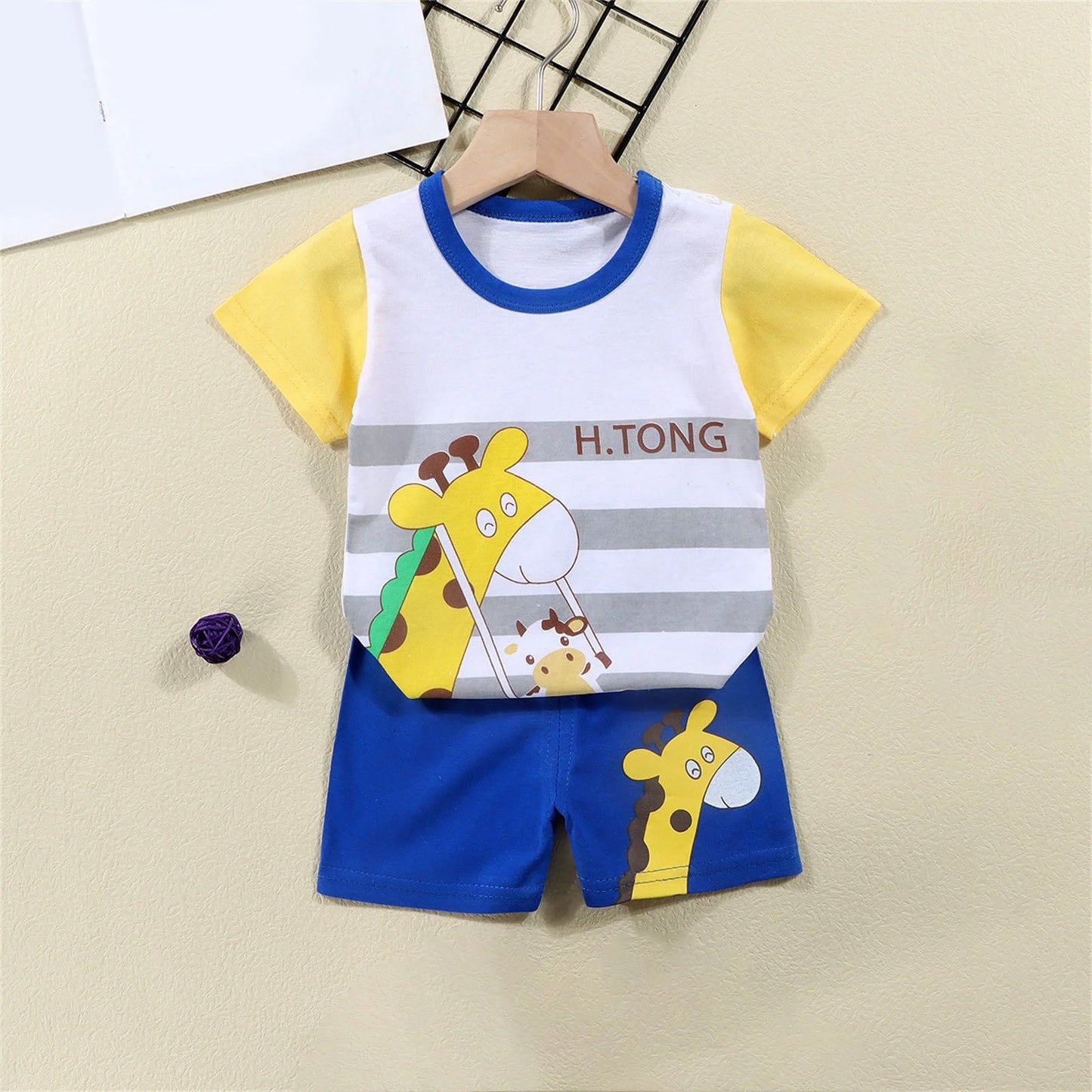 Summer Savings Clearance! 6Months-6Years Summer Children'S Clothes Baby Boy T-Shirt+Pant 2Pcs/Set Kids Cartoon Short Sleeve Suit Toddle Girl Clothes Suit Baby Outfit Set