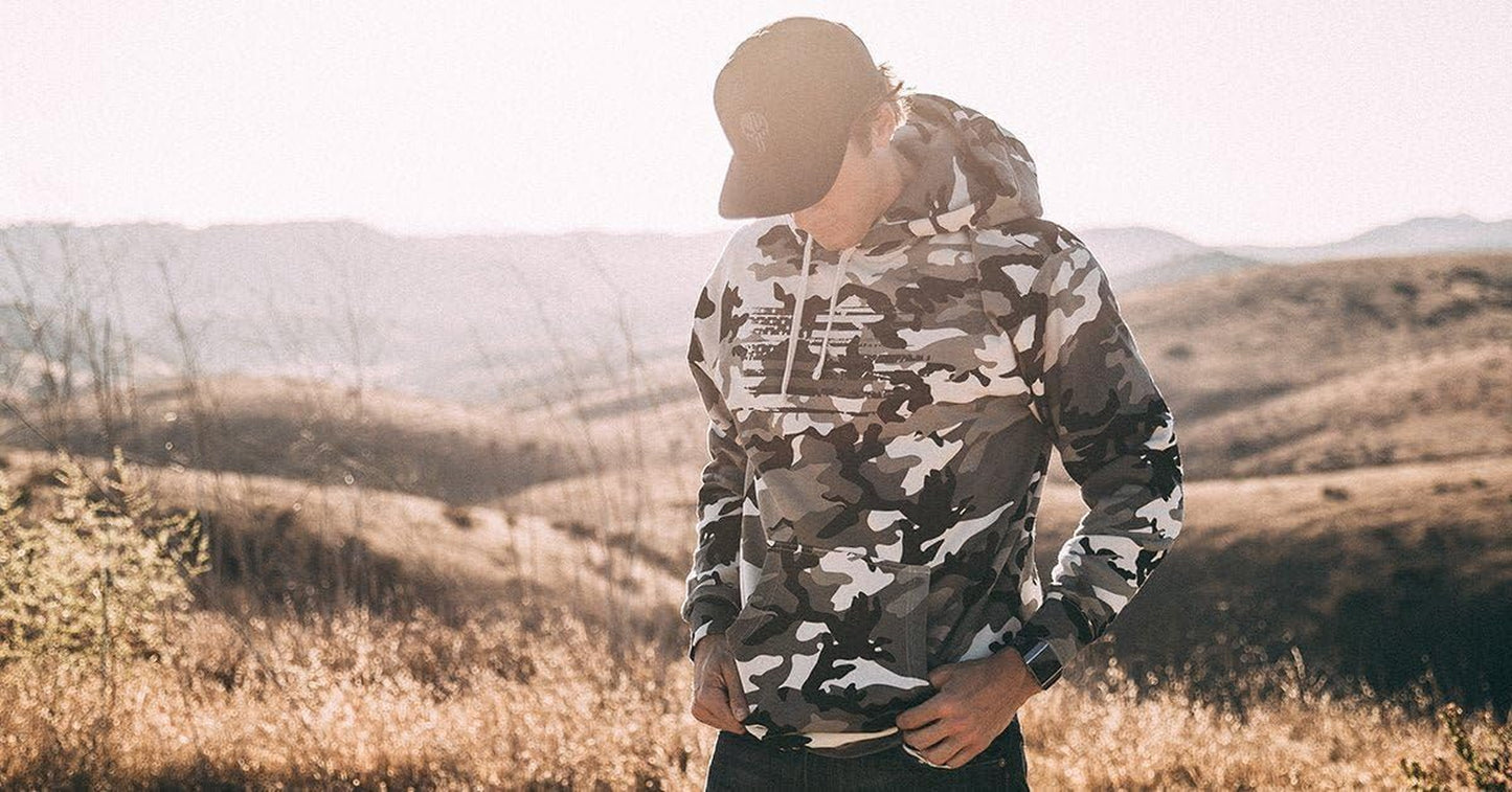 Heavyweight Patriotic Camouflage Flag Hoodies for Men and Women