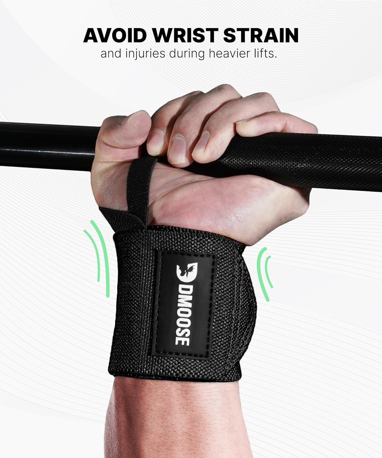 Heavy-Duty 18" Wrist Wraps for Weightlifting with Thumb Loop - USPA Approved Support and Pain Relief for Powerlifting and Weightlifting for Men and Women