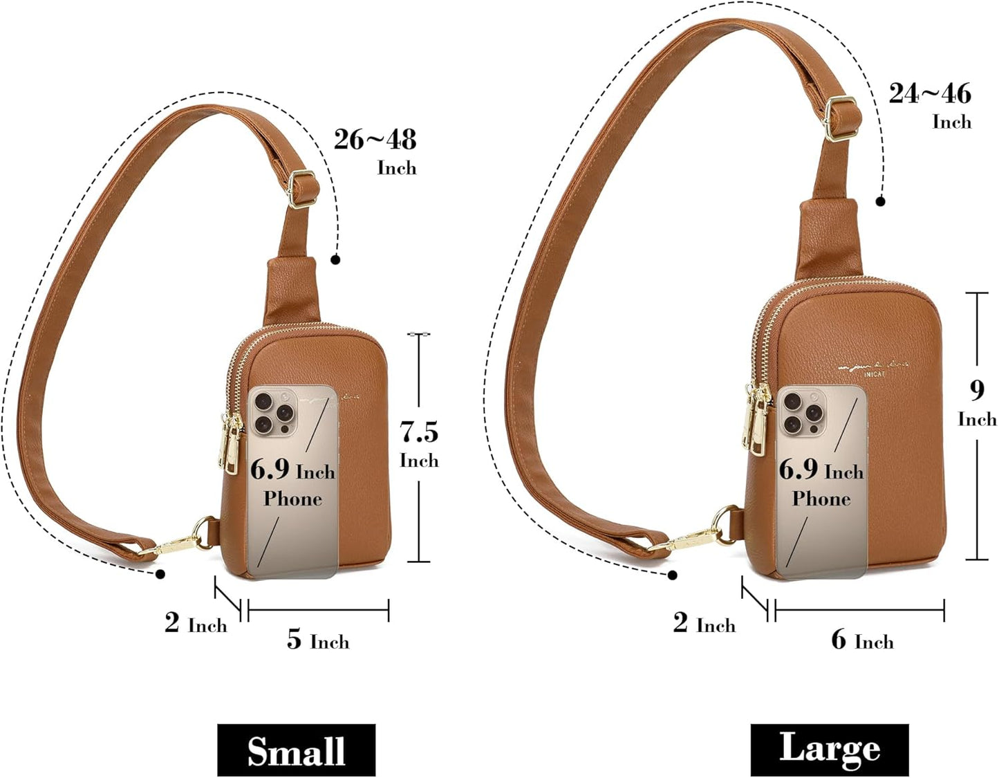 Women's Faux Leather Crossbody Sling Bag - Versatile Travel Purse and Fanny Pack Gift Option
