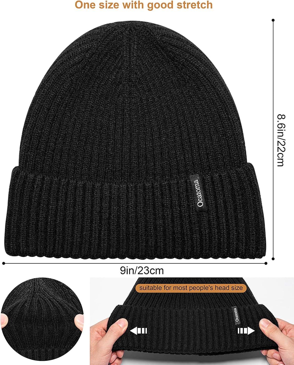 Unisex Warm Winter Knit Cuffed Beanie - Soft and Comfortable Ski Hat for Men and Women