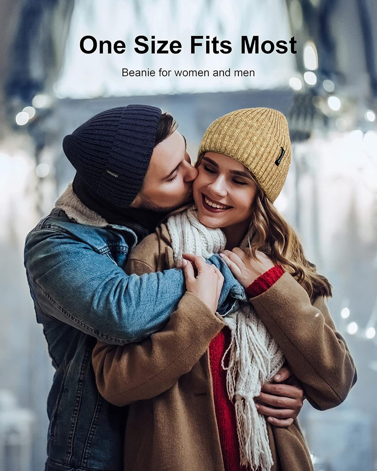 Unisex Warm Winter Knit Cuffed Beanie - Soft and Comfortable Ski Hat for Men and Women