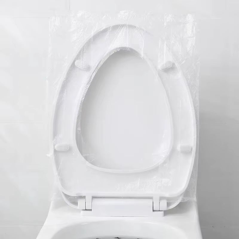50 Piece Individually Wrapped Disposable Plastic Toilet Seat Covers - Waterproof and Non-Slip for Travel and Protection
