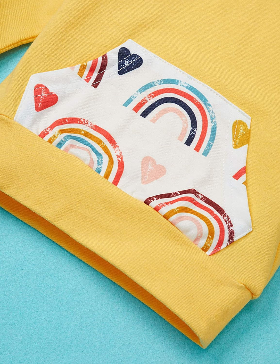 Infant Girls' 2-Piece Outfit Set - Hoodie and Rainbow Pants, Newborn Sizes 0-6 Months