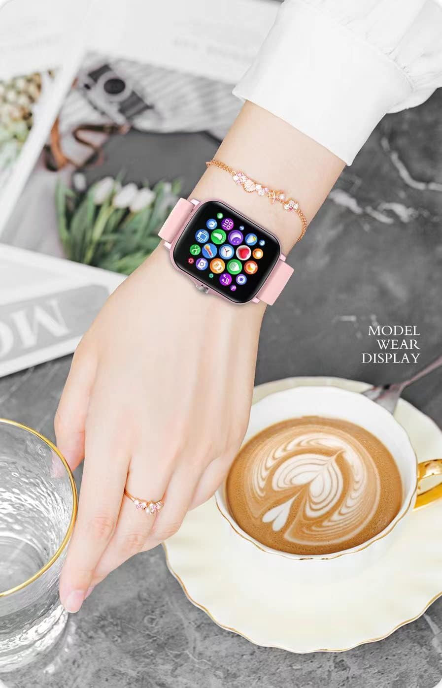 Advanced Smart Fitness Tracker Watch for Android/iOS - IP68 Waterproof, Heart Rate, Blood Oxygen, and Sleep Monitoring, 8 Sports Modes, Breath Training, Weather Updates - 1.69-Inch Display for Men and Women