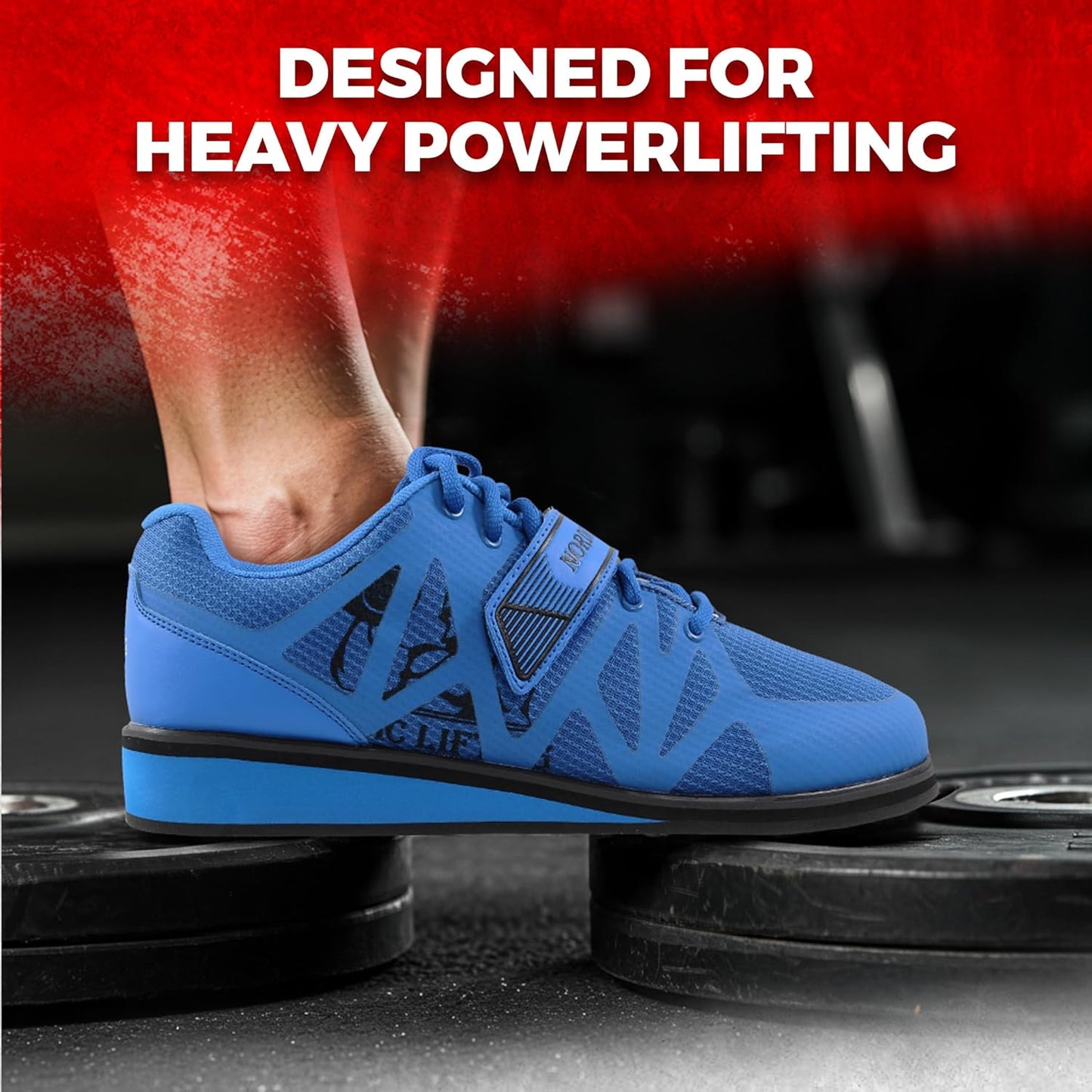 MEGIN Elevated Heel Deadlift Shoes for Powerlifting, Weightlifting, and Strength Training – Non-Slip Sole Footwear for Men