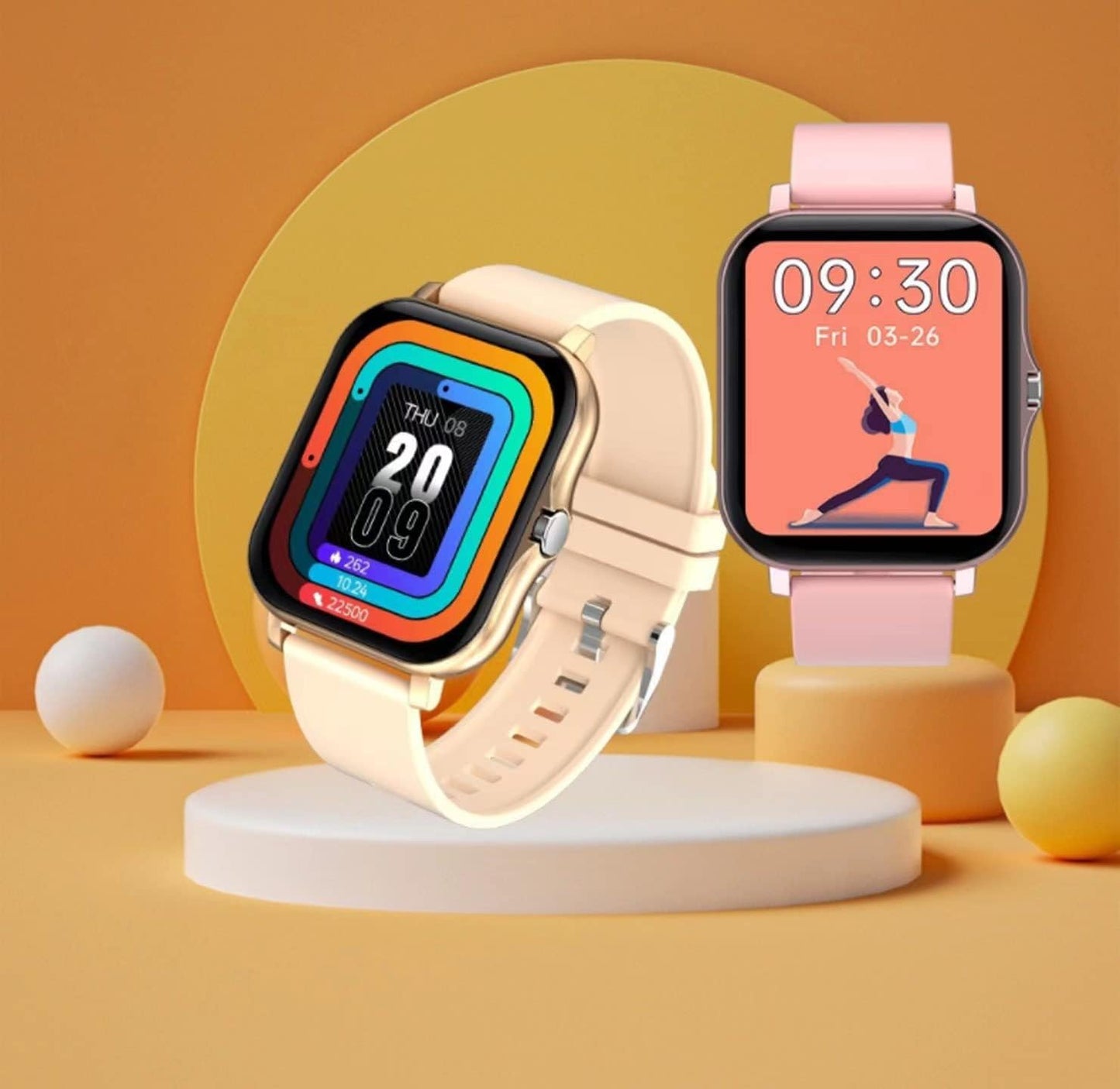 Advanced Smart Fitness Tracker Watch for Android/iOS - IP68 Waterproof, Heart Rate, Blood Oxygen, and Sleep Monitoring, 8 Sports Modes, Breath Training, Weather Updates - 1.69-Inch Display for Men and Women