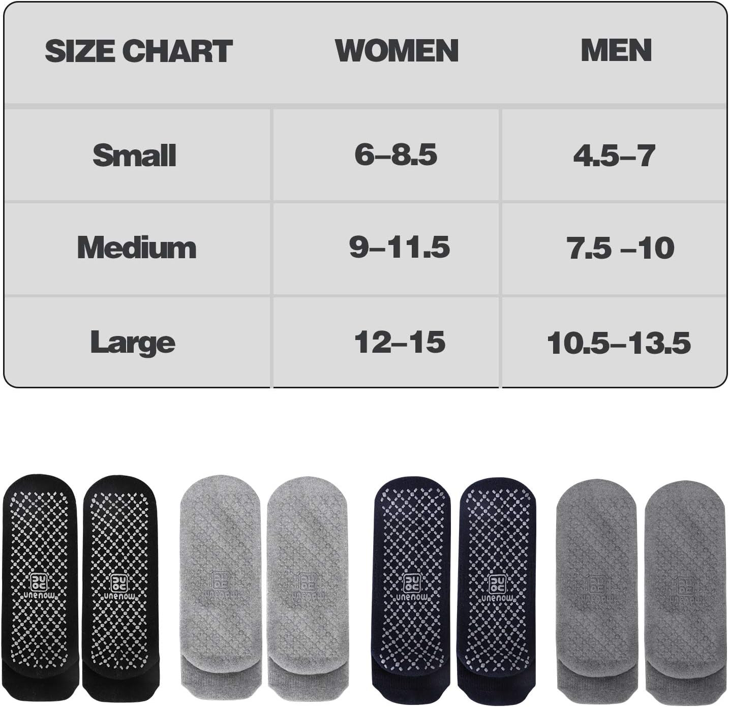 Unisex Cushioned Non-Slip Grip Socks for Yoga, Pilates, Barre, and Hospital Use