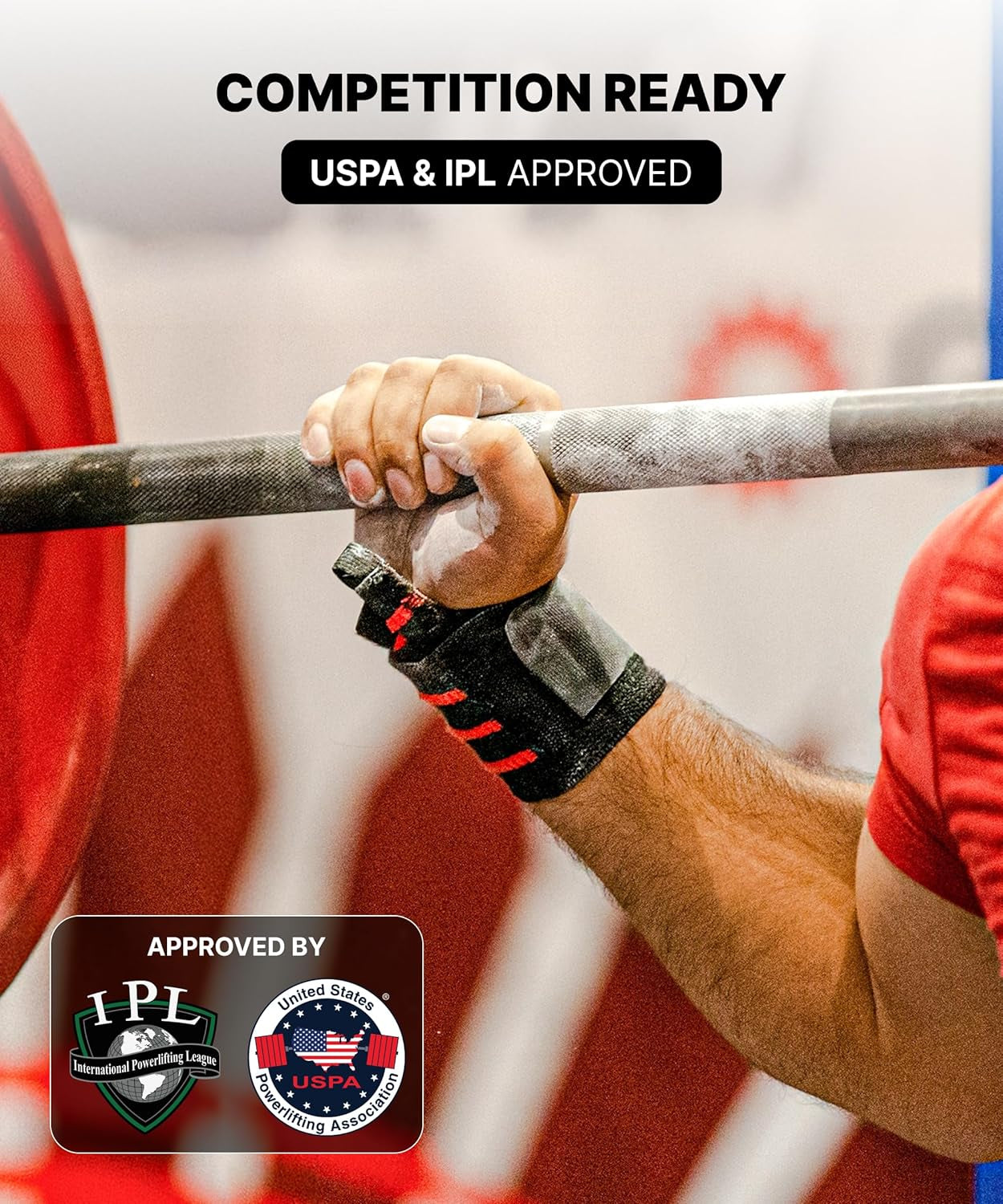 Heavy-Duty 18" Wrist Wraps for Weightlifting with Thumb Loop - USPA Approved Support and Pain Relief for Powerlifting and Weightlifting for Men and Women