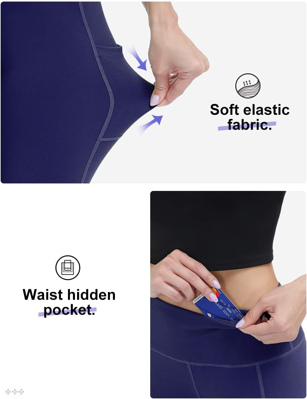 Women's Anti-Nail Leggings, Non-Transparent Yoga Pants with Phone Pockets, Tummy Control Full-Length and Capri Options