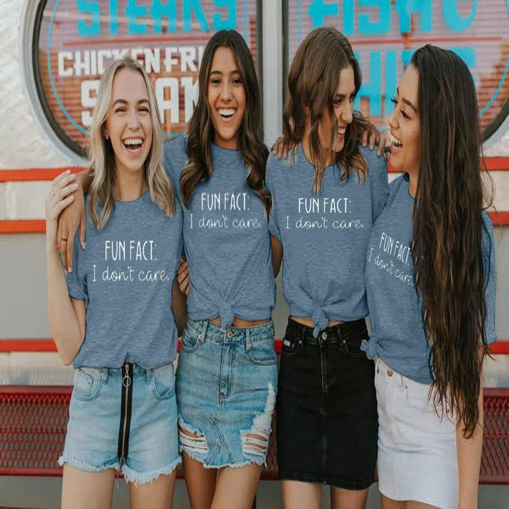 Calvin Fun Fact Women's Graphic Tee with Letter Print and Humorous Sayings