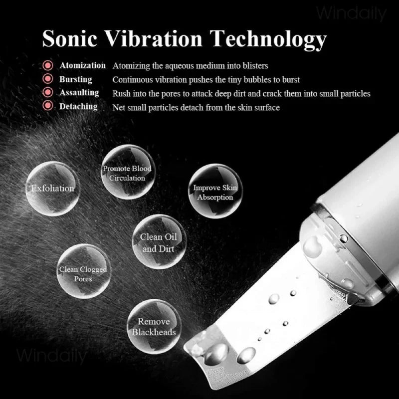 Ultrasonic Skin Care Spatula with Vibration for Blackhead Removal and Facial Exfoliation