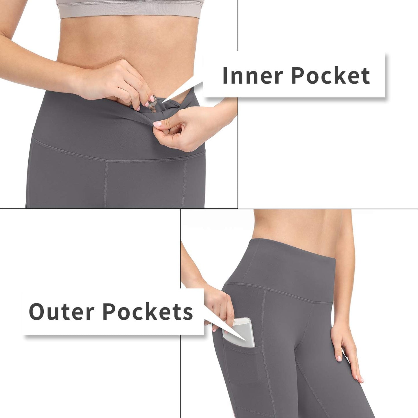 High-Waisted Yoga Leggings with Pockets for Women - Performance Workout Pants