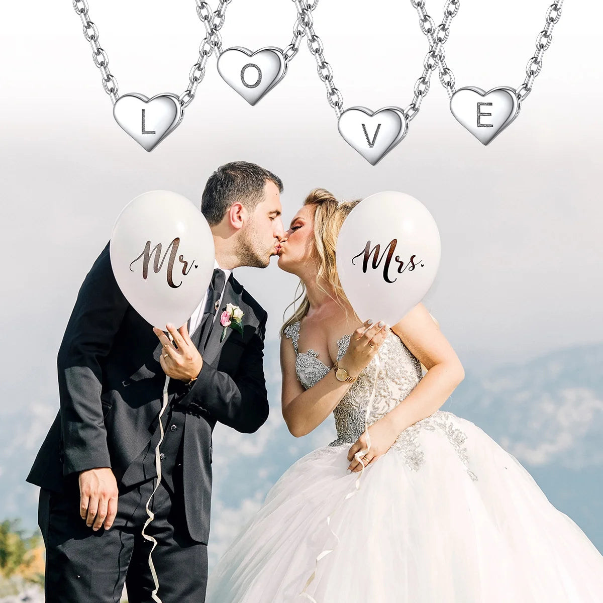Elegant Initial Heart Pendant Necklace in 925 Sterling Silver - Trendy Choker Jewelry Gift for Women