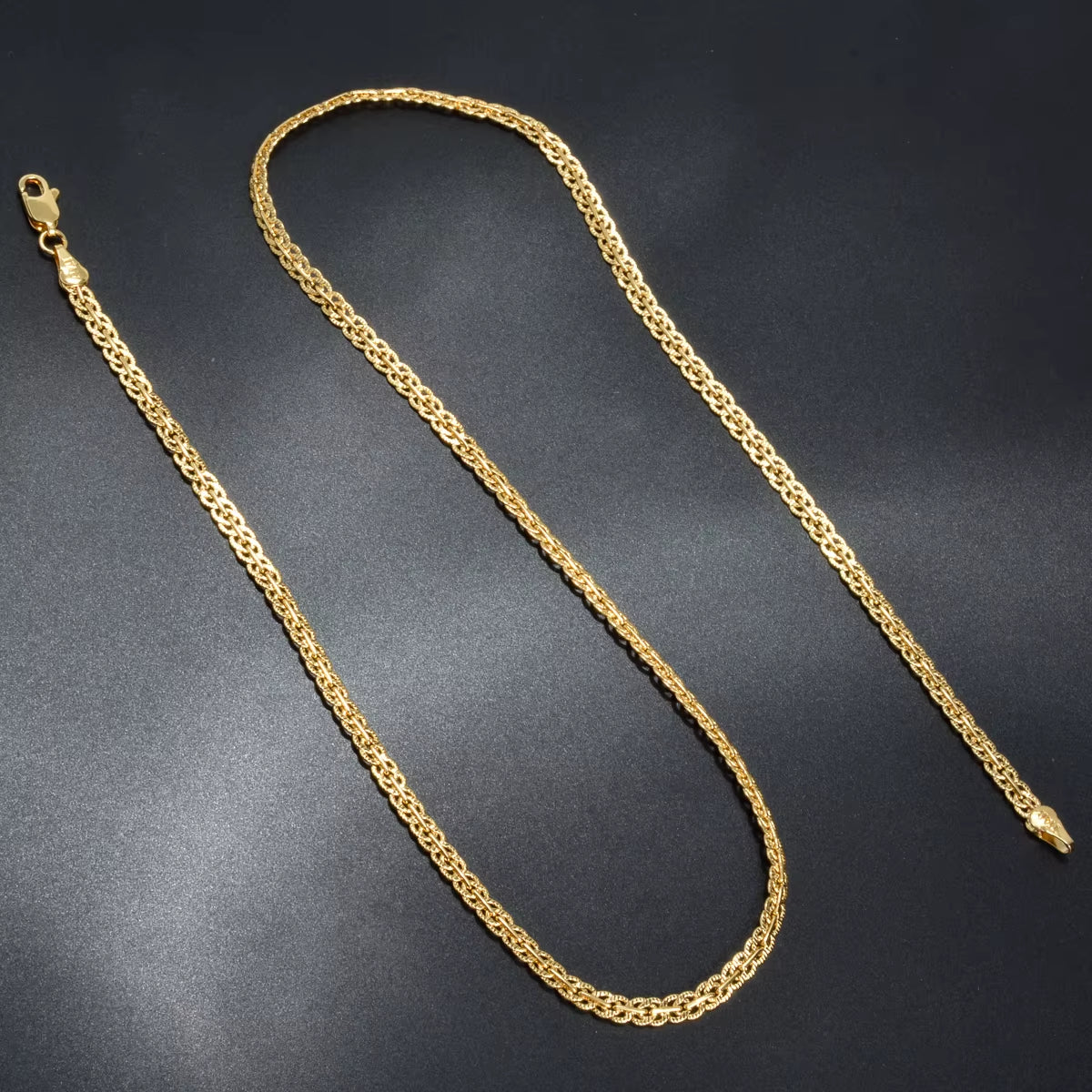 18K Gold Plated 5mm Link Chain Necklace for Men and Women - Classic Choker for Daily Wear and Special Occasions