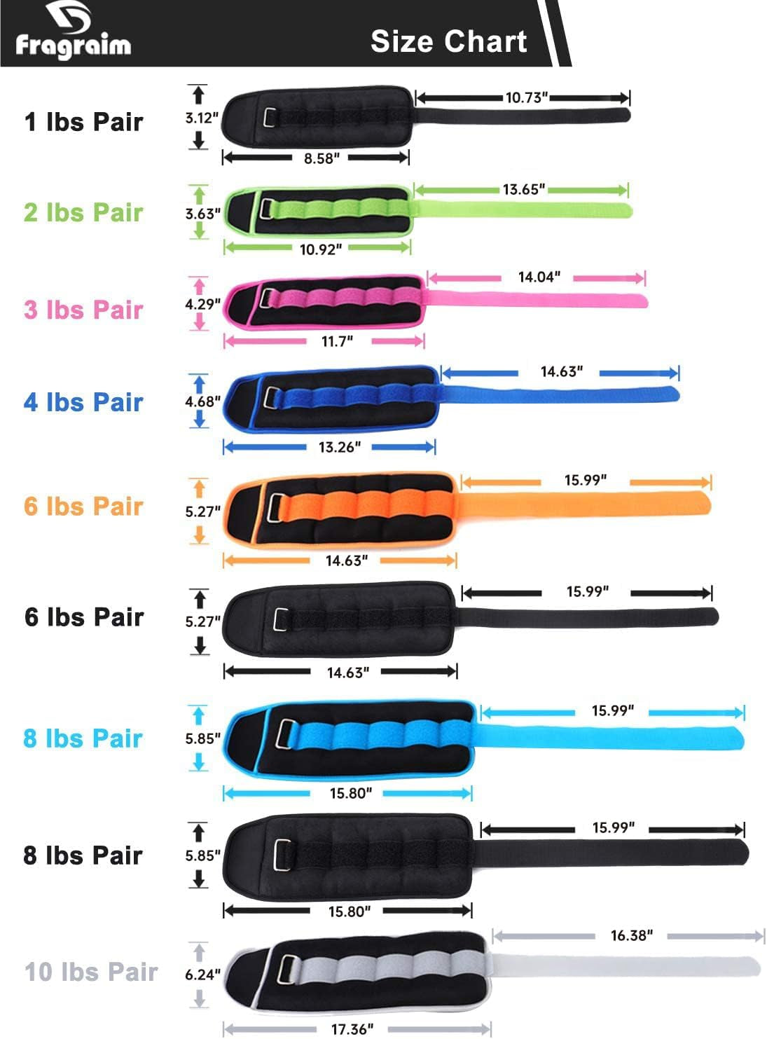 Adjustable Ankle Weights for All Ages - 1 to 20 lbs Pair for Strength Training, Jogging, Gymnastics, Aerobics, and Physical Therapy