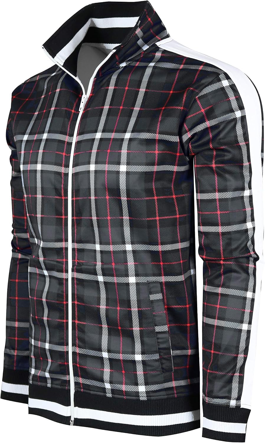 Men's Urban Hip Hop Premium Track Jacket - Slim Fit with Side Taping Sportswear