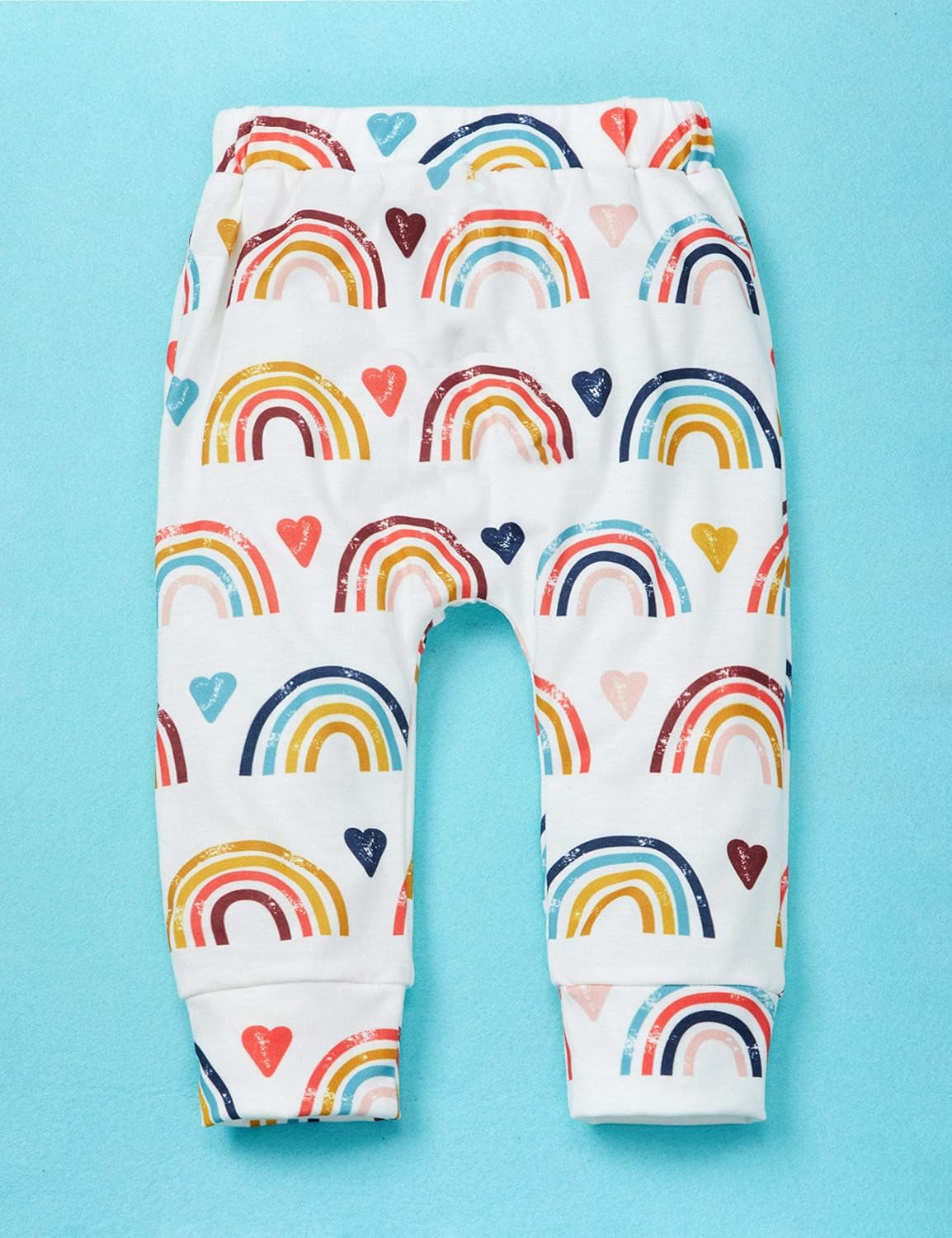 Infant Girls' 2-Piece Outfit Set - Hoodie and Rainbow Pants, Newborn Sizes 0-6 Months