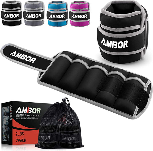 YYOJ Adjustable Ankle and Wrist Weights for Exercise - Leg Weight Straps for Men and Women