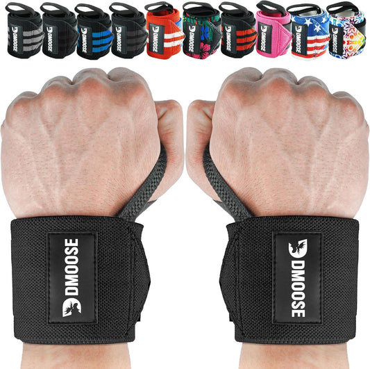 Heavy-Duty 18" Wrist Wraps for Weightlifting with Thumb Loop - USPA Approved Support and Pain Relief for Powerlifting and Weightlifting for Men and Women