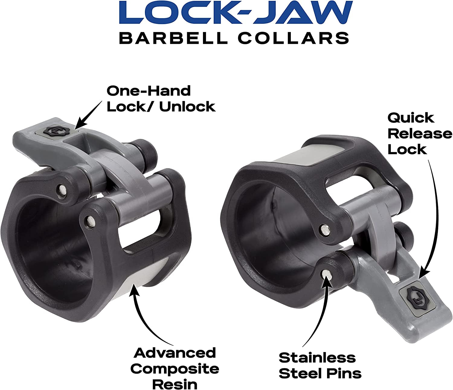 Lock-Jaw HEX 50mm / 2" Olympic Barbell Collar - Quick Release Clamp (Yellow)