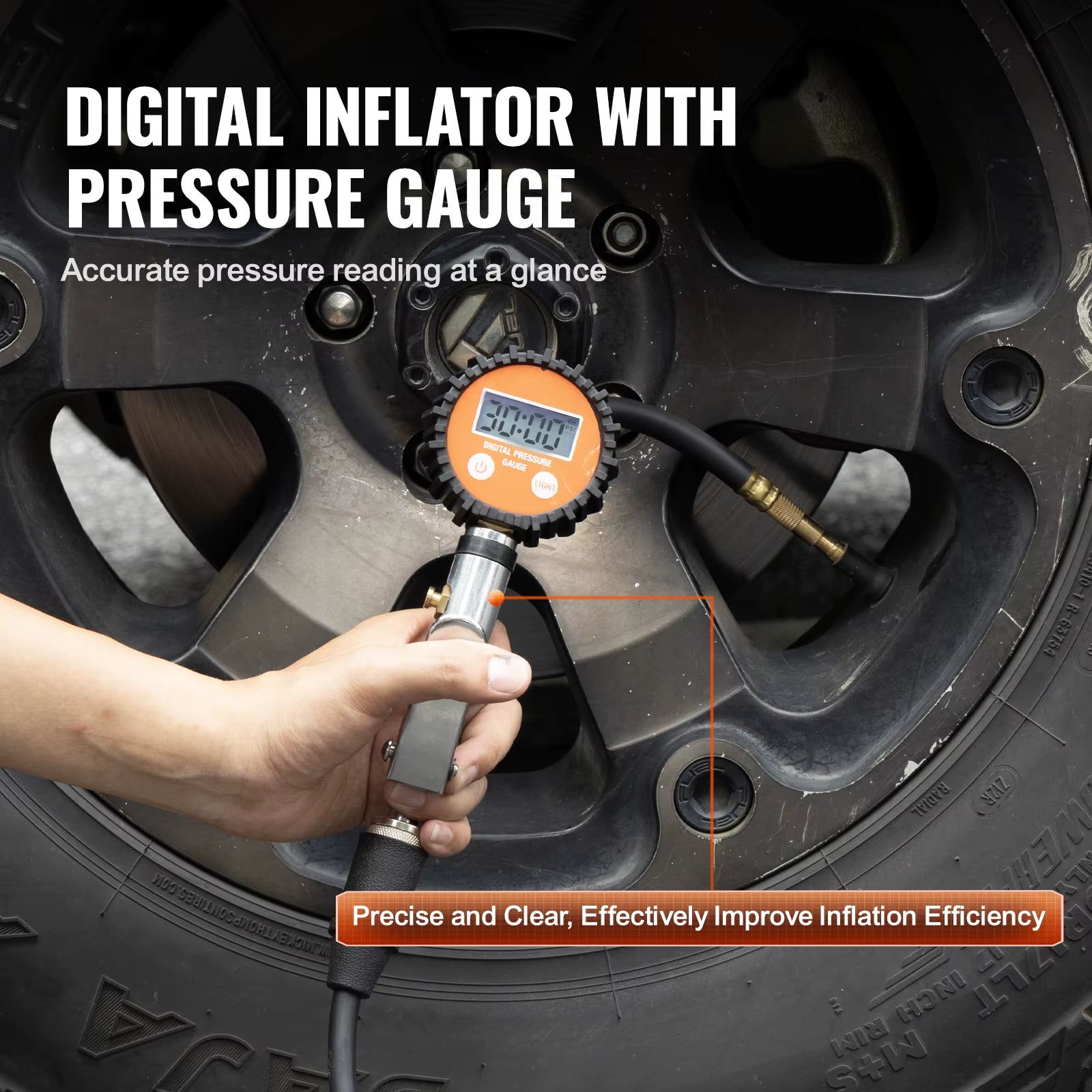 12V Heavy Duty Air Compressor with Portable Tire Inflator Offroad Air Compressor Digital Pressure Gauge Tire Inflator
